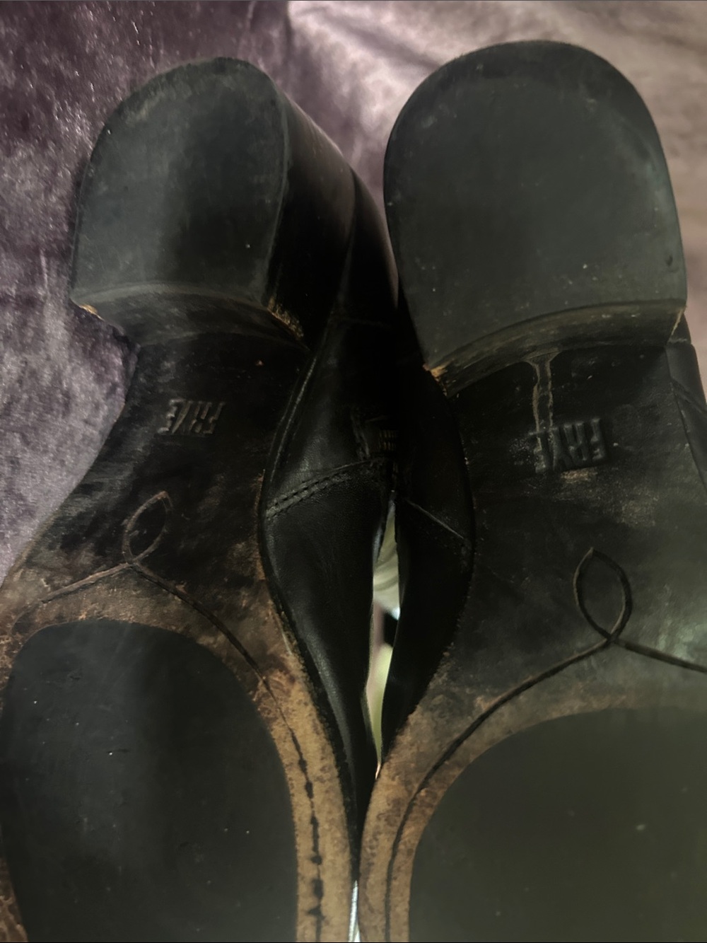 Frye Black Leather Over-the-Knee Heeled Boots - Picture 4 of 5